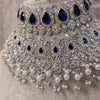 Aafiya Bridal Double necklace set - Navy - SOKORA JEWELSAafiya Bridal Double necklace set - Navy