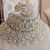 Aafiya Silver Necklace set - Spring Pastels - SOKORA JEWELSAafiya Silver Necklace set - Spring Pastels