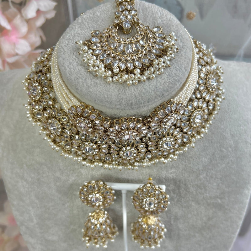 Alar Bridal Double Necklace Set - SOKORA JEWELSAlar Bridal Double Necklace Set