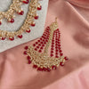 Aleena Bridal Necklace set - Maroon - SOKORA JEWELSAleena Bridal Necklace set - Maroon