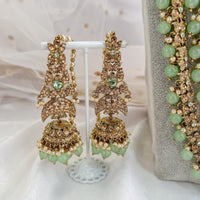 Aleena Bridal Necklace set - Mint - SOKORA JEWELSAleena Bridal Necklace set - Mint