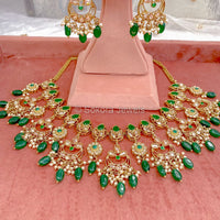Amina Necklace set - Green - SOKORA JEWELSAmina Necklace set - Green