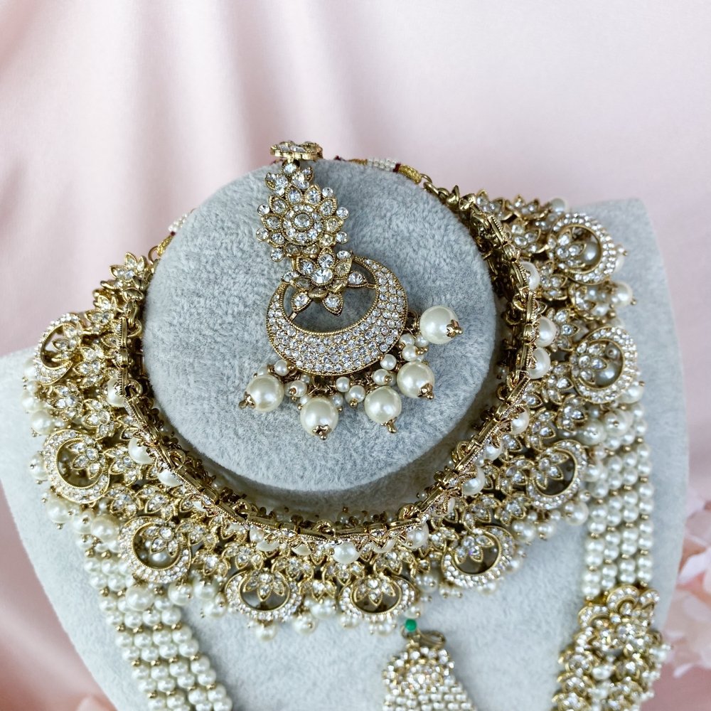Wedding Wear Golden Polish Pearl Choker Set, Earring at Rs 1400/set in  Mumbai