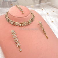 Angelica Necklace set - Clear/Gold - SOKORA JEWELSAngelica Necklace set - Clear/GoldNECKLACE SETS