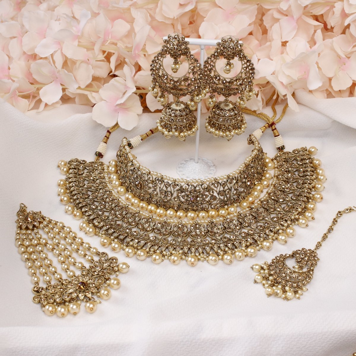 Anita Bridal Double necklace set - SOKORA JEWELSAnita Bridal Double necklace set