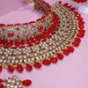 Anita Bridal Double necklace set - Red - SOKORA JEWELSAnita Bridal Double necklace set - Red