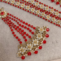 Anita Bridal necklace set - Red - SOKORA JEWELSAnita Bridal necklace set - Red