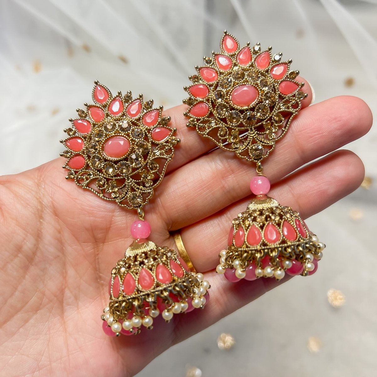 Antique jhumka in on sale gold