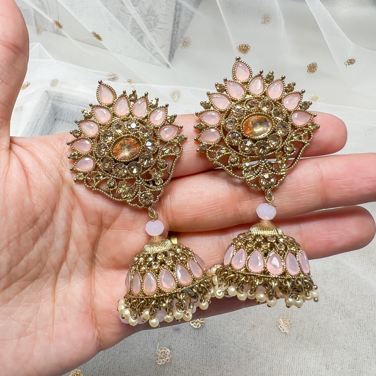Yellow Jhumka Earrings for Lehenga Choli | Jhumka earrings, Jhumka, Bold  statement jewelry