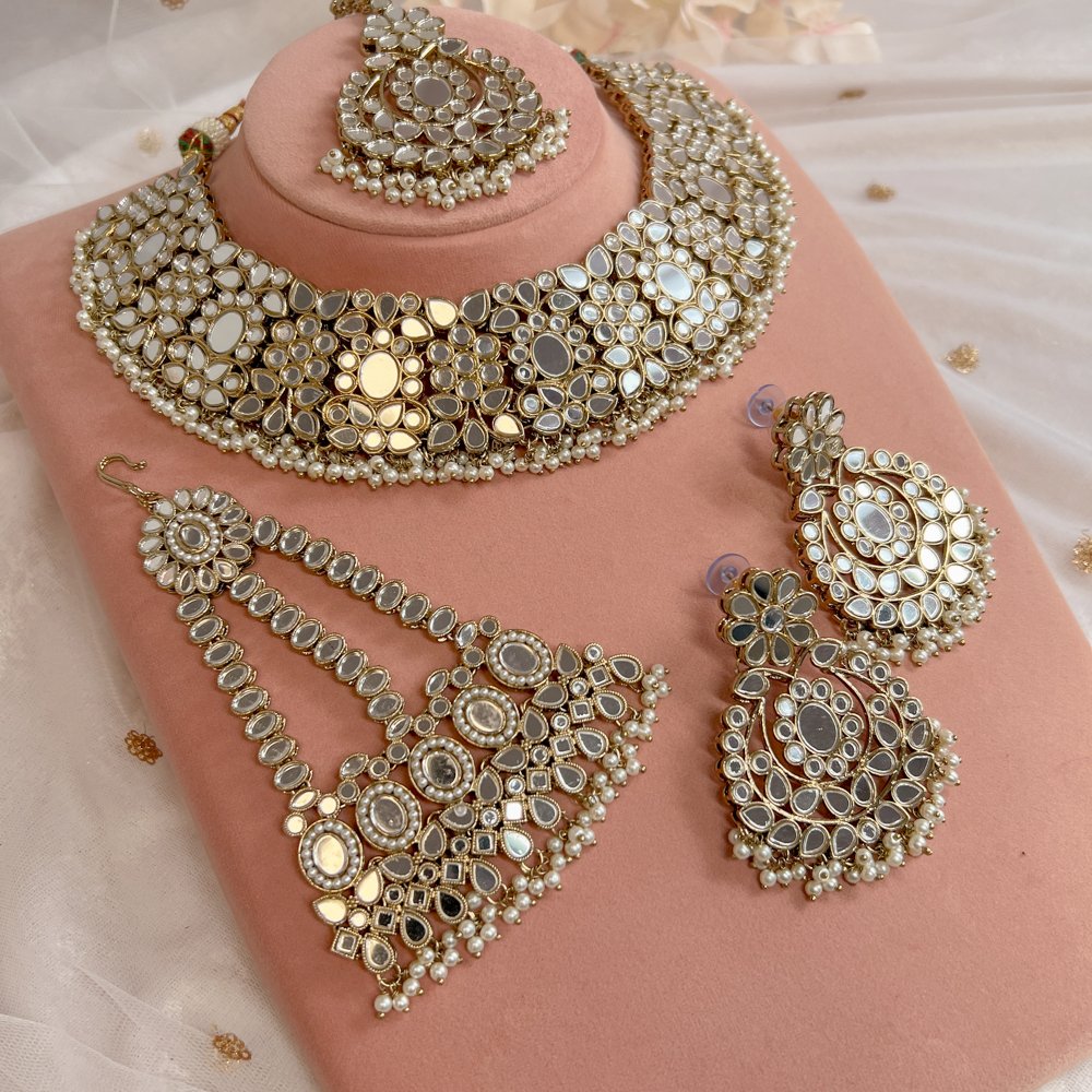 Anya Mirrored Necklace set - SOKORA JEWELSAnya Mirrored Necklace setNECKLACE SETS