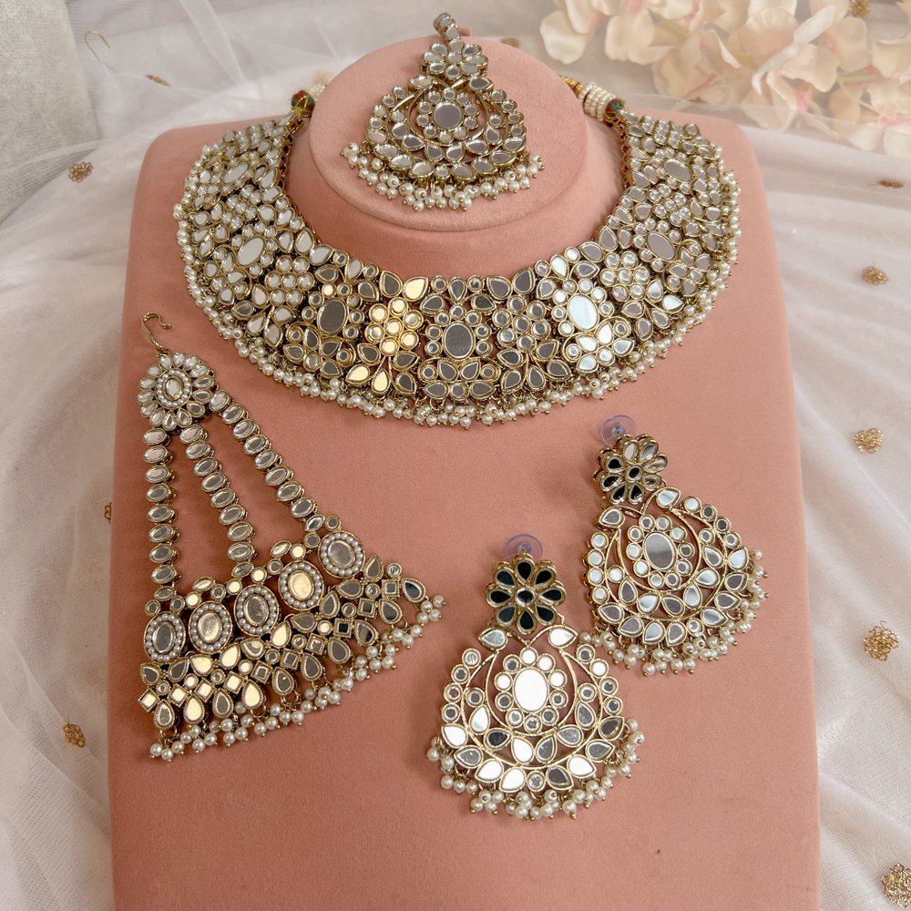 Anya Mirrored Necklace set - SOKORA JEWELSAnya Mirrored Necklace setNECKLACE SETS