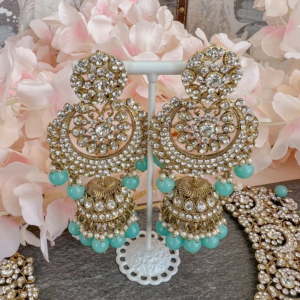 Avleen Bridal Necklace set - Turquoise - SOKORA JEWELSAvleen Bridal Necklace set - Turquoise
