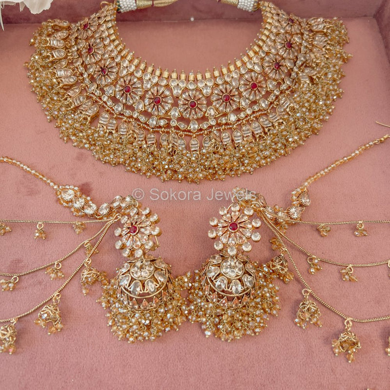 Azmat Bridal set - Champagne - SOKORA JEWELSAzmat Bridal set - Champagne