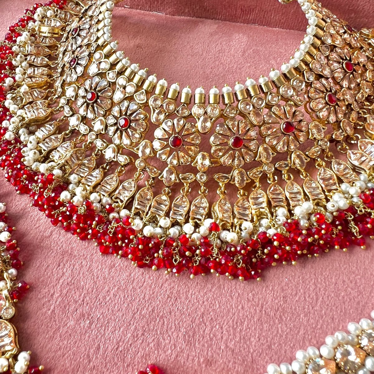 Azmat Bridal set - Red - SOKORA JEWELSAzmat Bridal set - Red