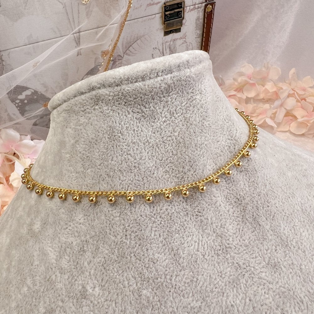 Ball Charm Gold Plated Necklace - SOKORA JEWELSBall Charm Gold Plated NecklaceChoker Sets