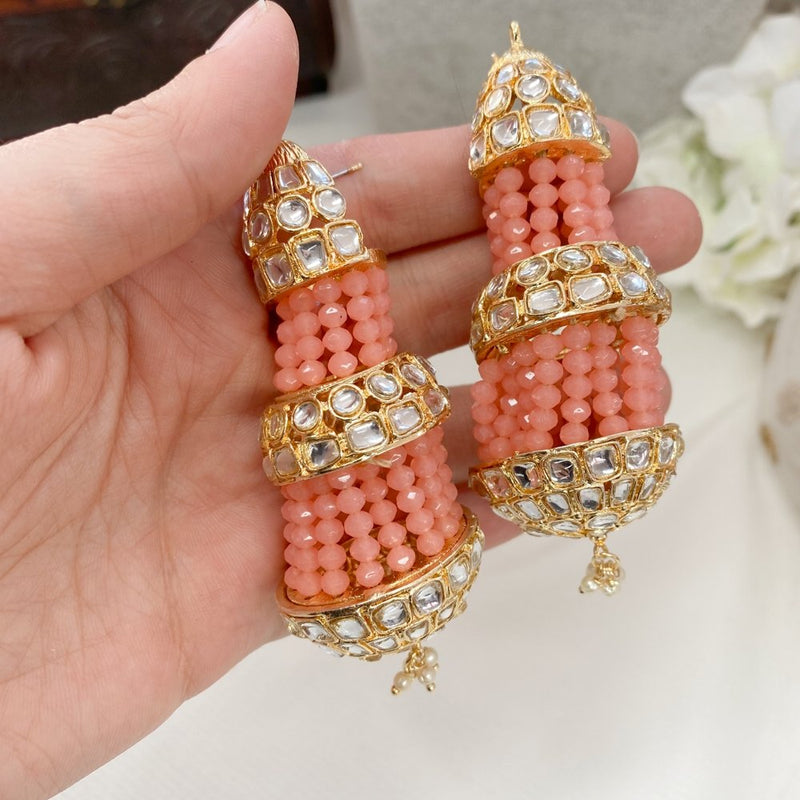 Beady Bell Earrings - Peach - SOKORA JEWELSBeady Bell Earrings - Peach