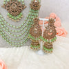 Bilqees Bridal Double necklace set - Mint - SOKORA JEWELSBilqees Bridal Double necklace set - Mint