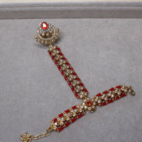 Bilqees Hand Harness - Red - SOKORA JEWELSBilqees Hand Harness - Red