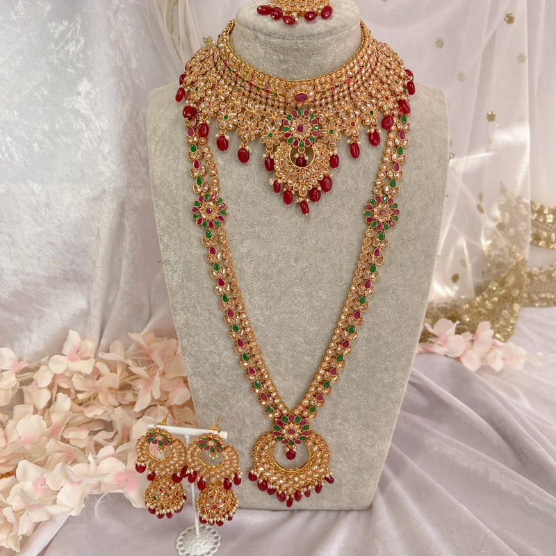 Bright Gold Bridal set - Ruby - SOKORA JEWELSBright Gold Bridal set - Ruby