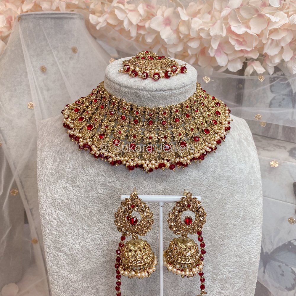 Indian Bridal Jewellery Dulhan Wedding Jewelry Set Beautiful Necklace Set  for Brides Traditional Indian Jewelry Set Heavy Bridal Set -  Canada