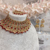 Camelia Bridal Necklace set - Maroon - SOKORA JEWELSCamelia Bridal Necklace set - Maroon
