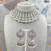 Camelia Silver Necklace set - SOKORA JEWELSCamelia Silver Necklace set