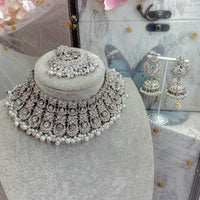 Camelia Silver Necklace set - SOKORA JEWELSCamelia Silver Necklace set