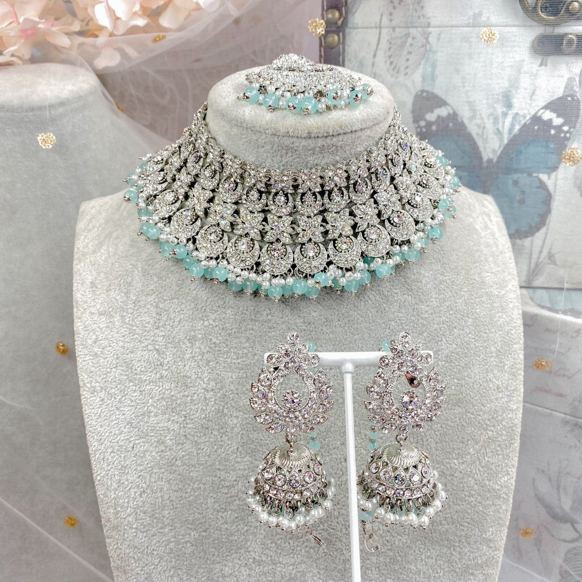 Silver necklace hot sale set online