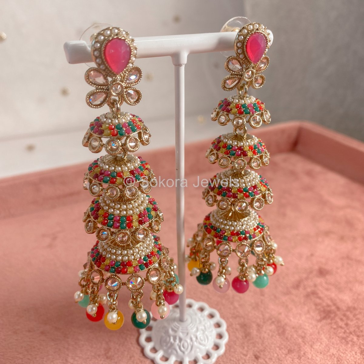 Explore Paksha's Blossom Moissanite Silver Jhumka Earrings