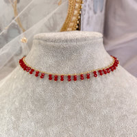 Cherry Drop Gold plated Necklace - SOKORA JEWELSCherry Drop Gold plated NecklaceChoker Sets