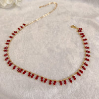 Cherry Drop Gold plated Necklace - SOKORA JEWELSCherry Drop Gold plated NecklaceChoker Sets