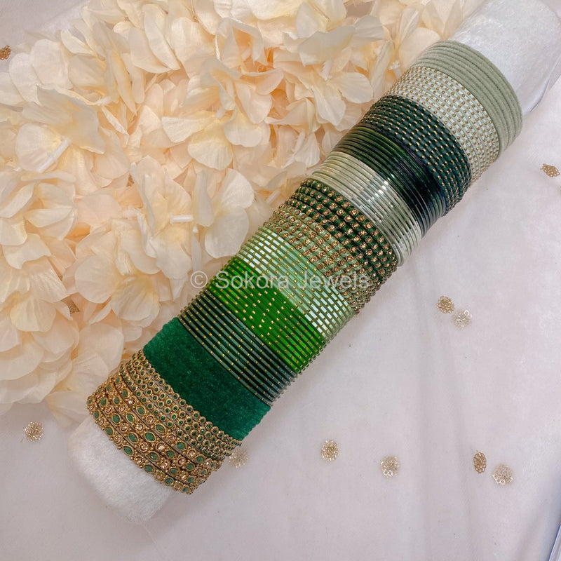 Colour Block Collection: Emerald Meadow - SOKORA JEWELSColour Block Collection: Emerald MeadowBANGLES