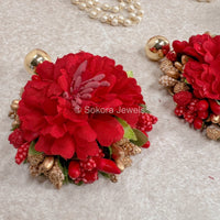 Crimson Carnation Floral Necklace set - SOKORA JEWELSCrimson Carnation Floral Necklace set