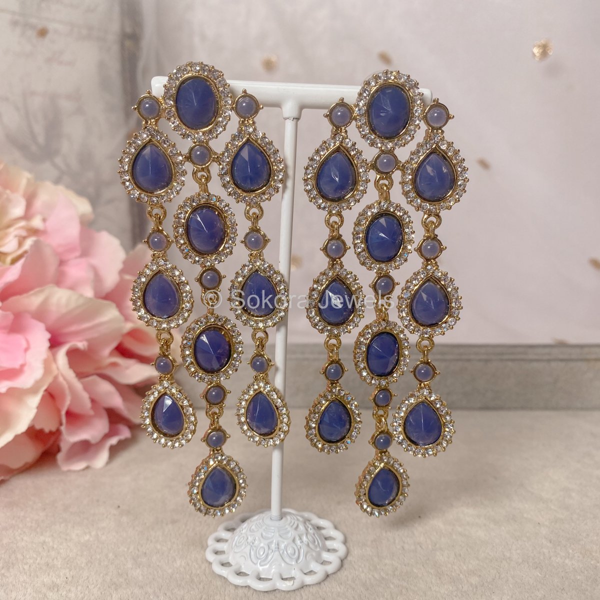 Navy blue earrings on sale australia