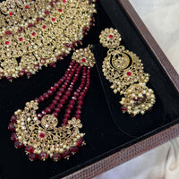 Deandra Bridal set - Maroon - SOKORA JEWELSDeandra Bridal set - Maroon