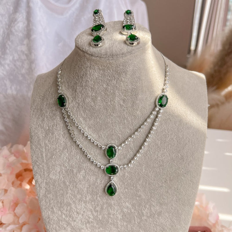 Emerald Drop Diamante Set - SOKORA JEWELSEmerald Drop Diamante SetNECKLACE SETS
