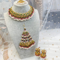Faiza Bridal necklace set - Multicolour - SOKORA JEWELSFaiza Bridal necklace set - Multicolour