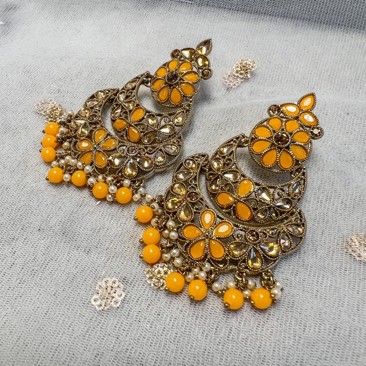 Flora Leaf Antique Gold Earrings - SOKORA JEWELSFlora Leaf Antique Gold Earrings