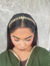 Floral Kundan Headband - Green - SOKORA JEWELSFloral Kundan Headband - Green