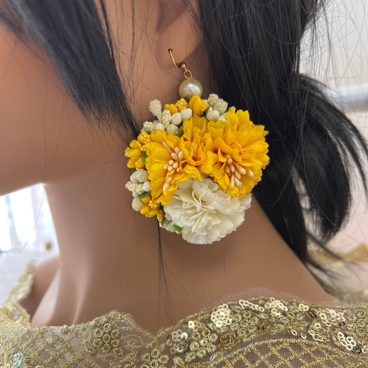 Large floral clearance earrings