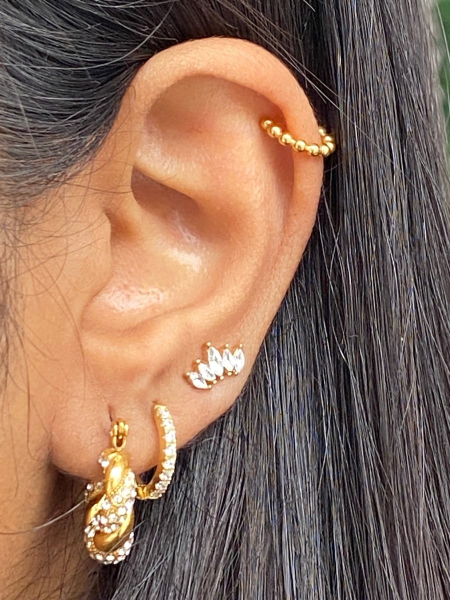 Gold Bead Ear Cuff - SOKORA JEWELSGold Bead Ear Cuff