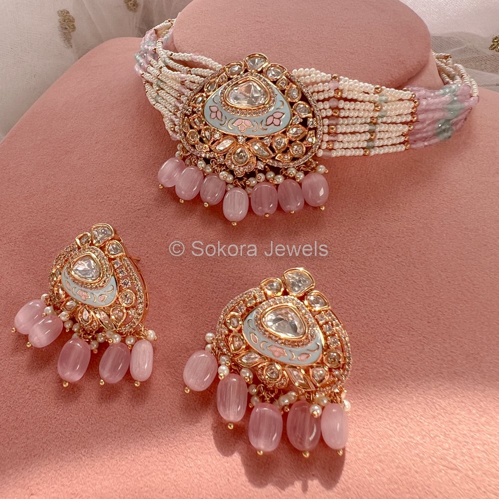 Meenakari hot sale kundan choker