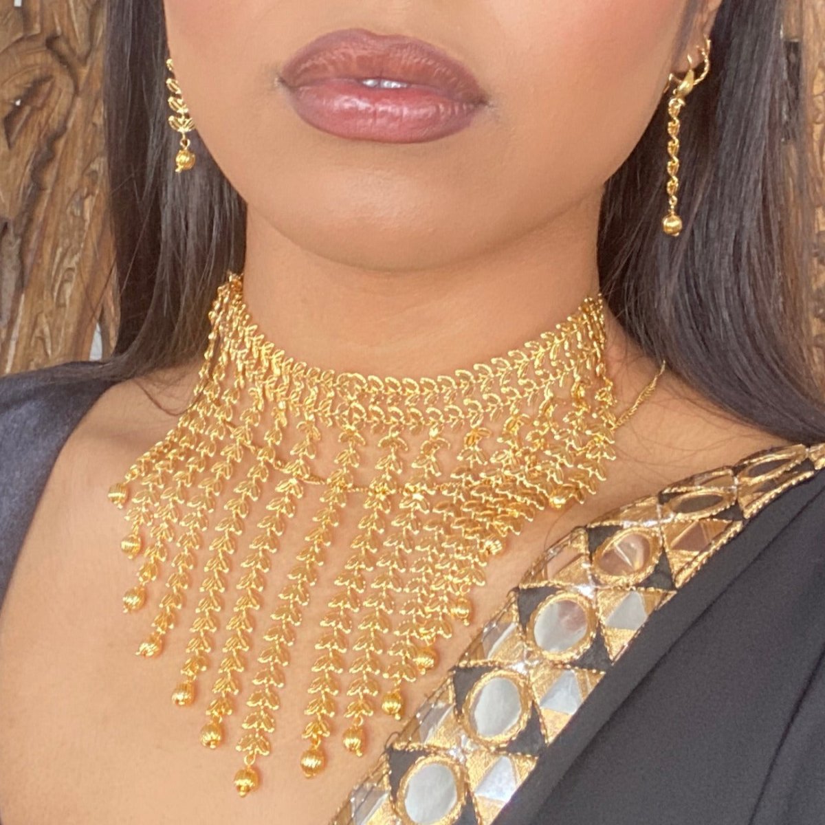 Arabic gold deals choker necklace