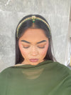 Green Beaded Kundan Headband - SOKORA JEWELSGreen Beaded Kundan Headband