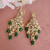 Green Drop Kundan Earrings - SOKORA JEWELSGreen Drop Kundan Earrings