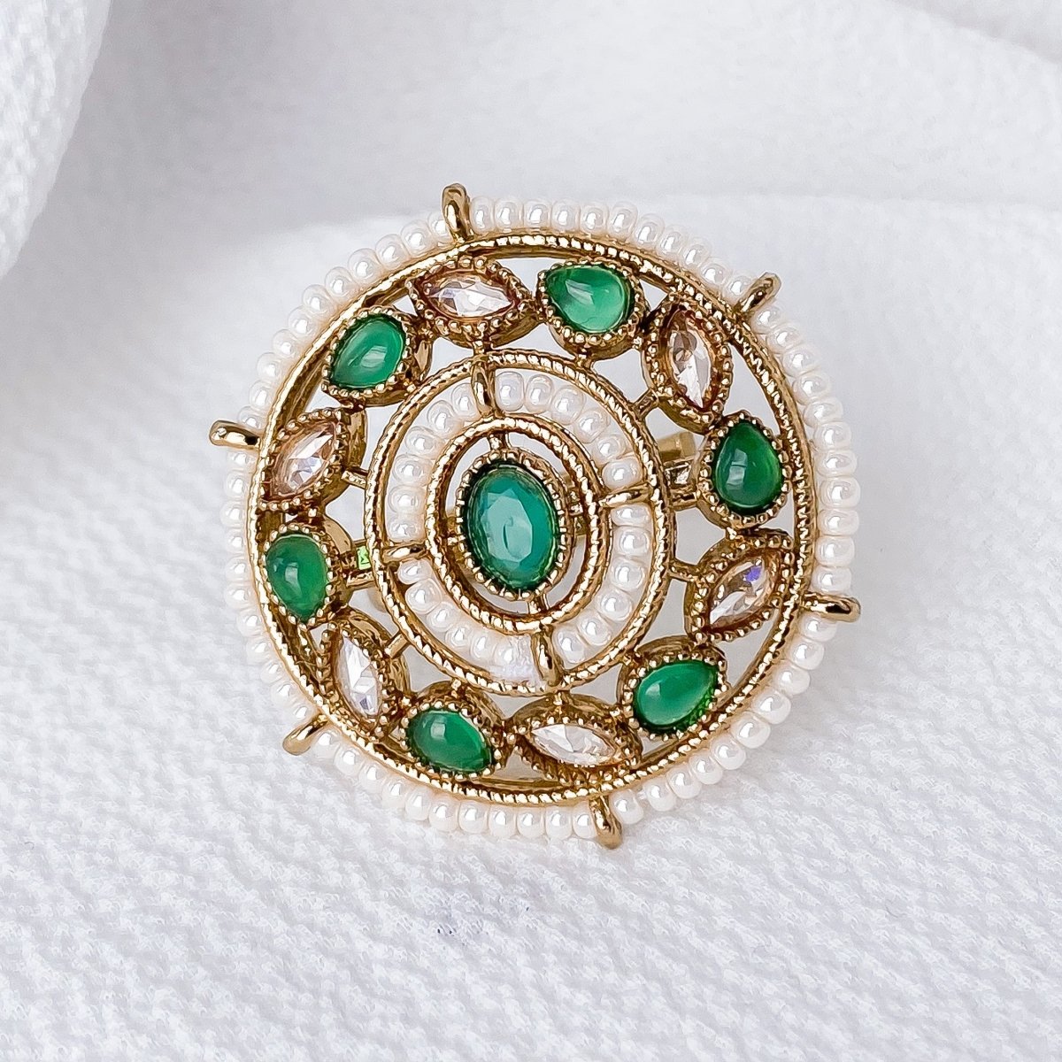 Green Mughal Ring - SOKORA JEWELSGreen Mughal RingRING