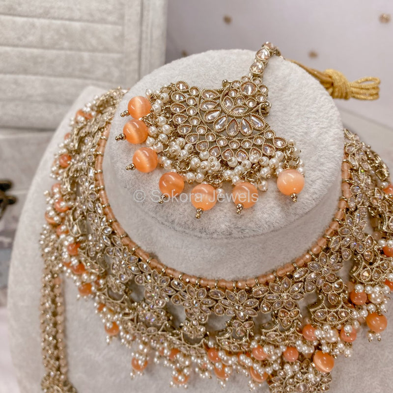 Haya Bridal Set - Orange - SOKORA JEWELSHaya Bridal Set - Orange