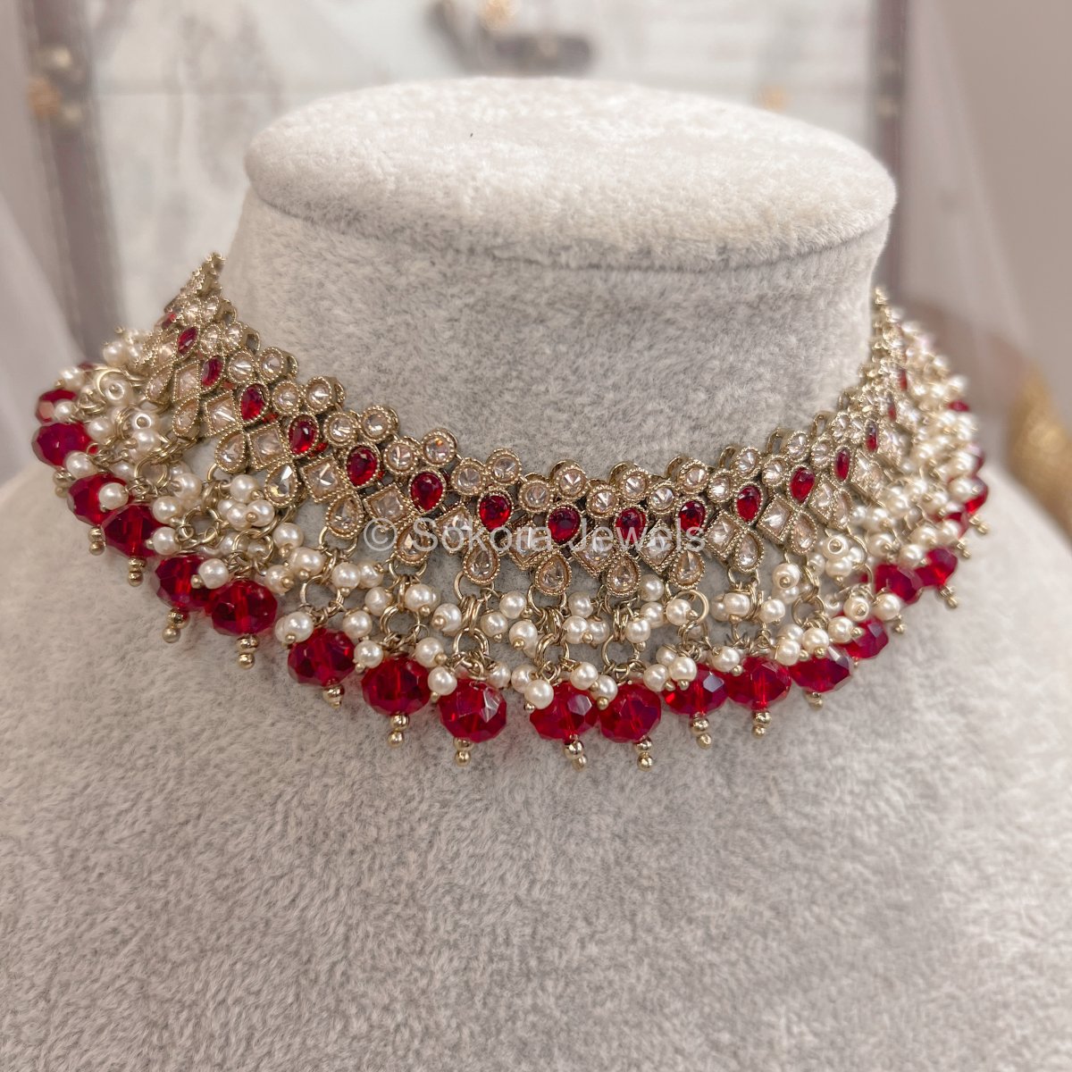 Haya Choker - Red - SOKORA JEWELSHaya Choker - RedChoker Sets