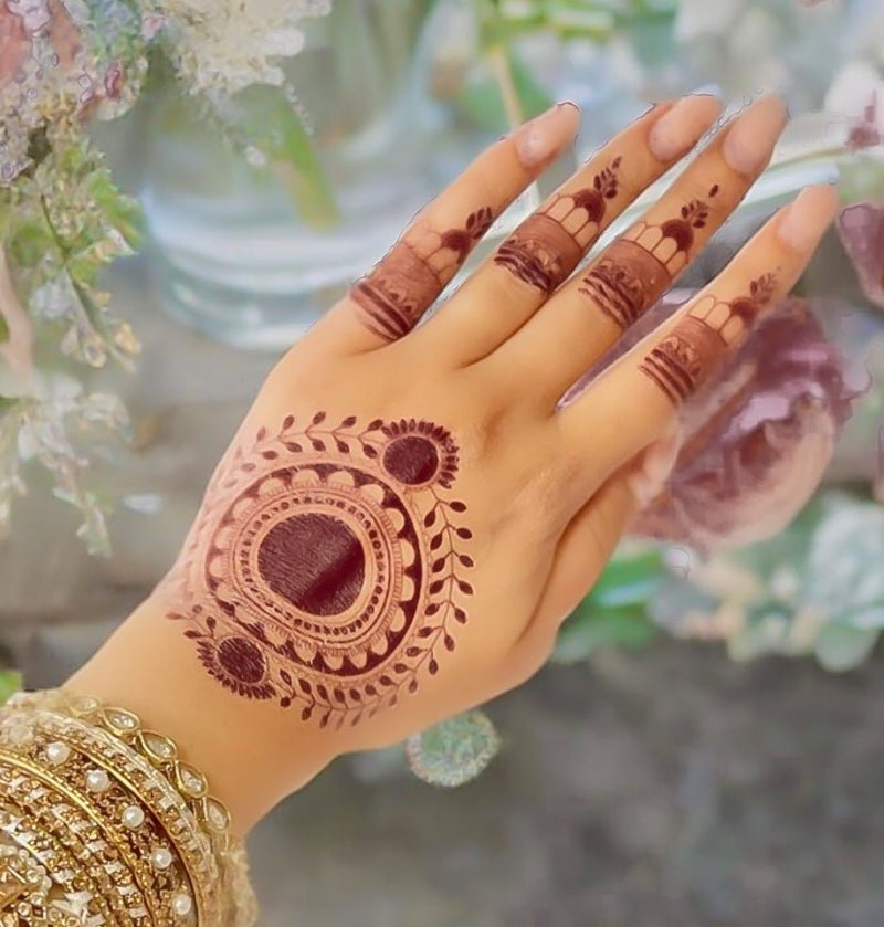 Henna Temporary Tattoo: Mandala (Both Hands) - SOKORA JEWELSHenna Temporary Tattoo: Mandala (Both Hands)
