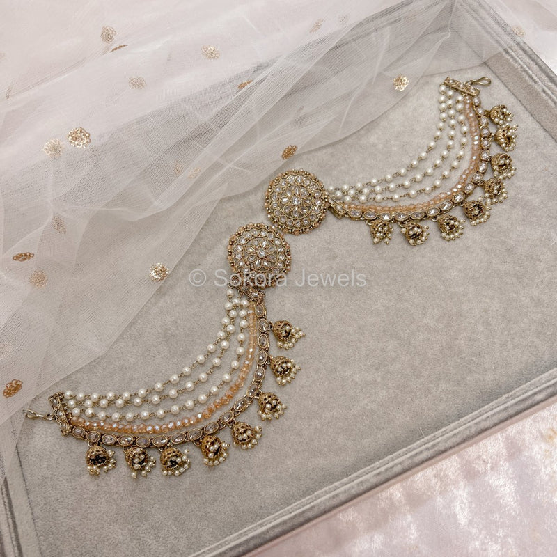 Hina Jhumka detail earrings - Champagne - SOKORA JEWELSHina Jhumka detail earrings - ChampagneEARRINGS